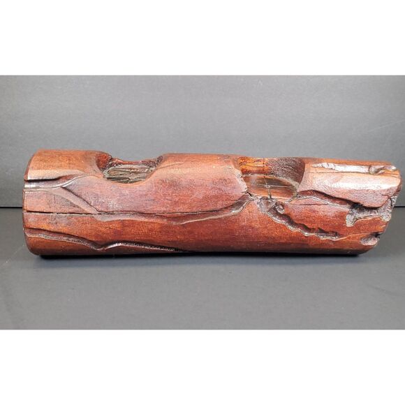 Rustic Hand-Carved Log Candle Holder 12″ × 3.25″ × 3″ Wood Centerpiece - Picture 7 of 7